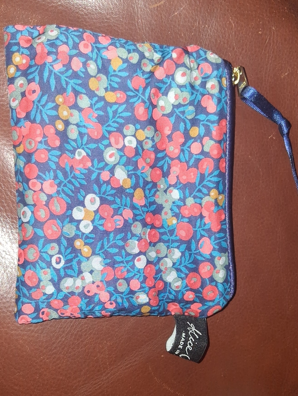 Alice Caroline Floral Navy Wristlet Pouch